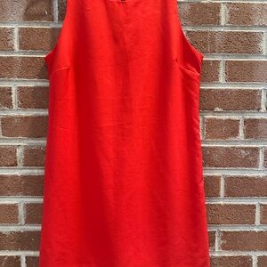 Monteau‎ Dress Size Small Red Scallop Trim Crepe